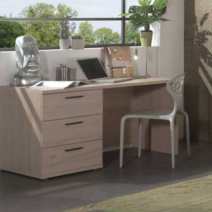 Bureau enfant contemporain chêne clair Adela